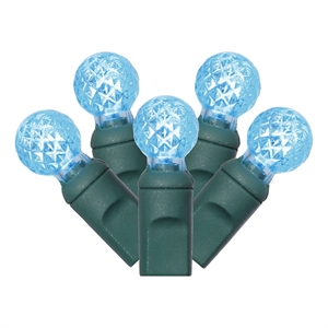 Vickerman 25' Color Box G12 Berry LED Christmas Light Set in Teal Blue