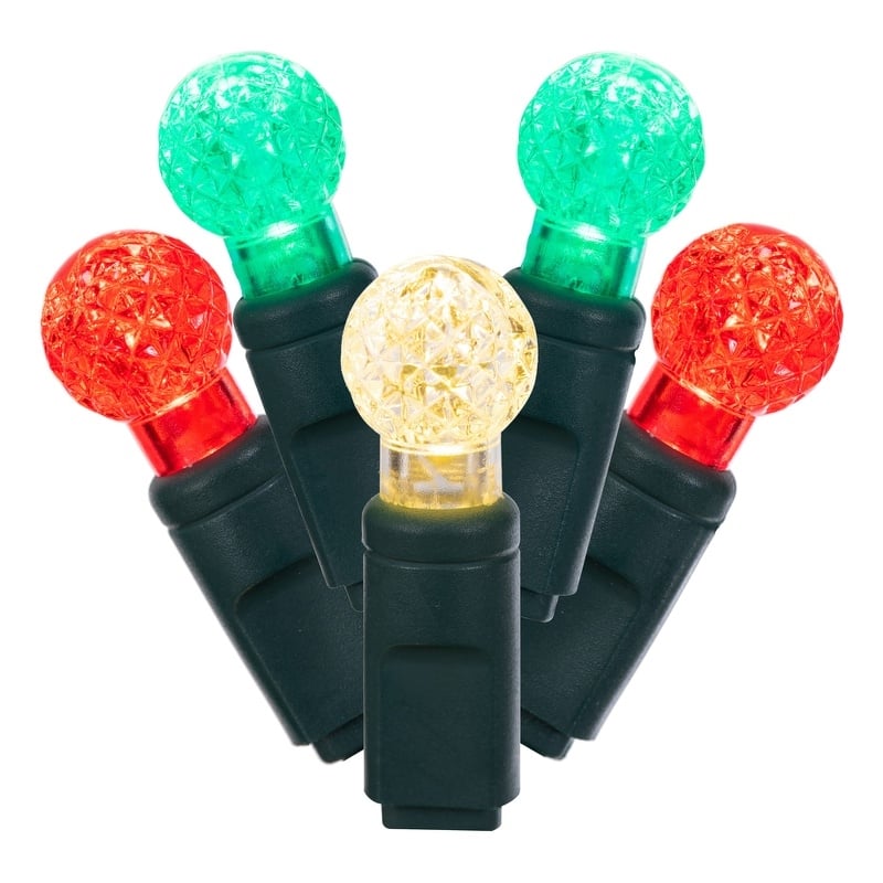 Vickerman 25' Color Box G12 Berry LED Christmas Light Set in Red/White/Green