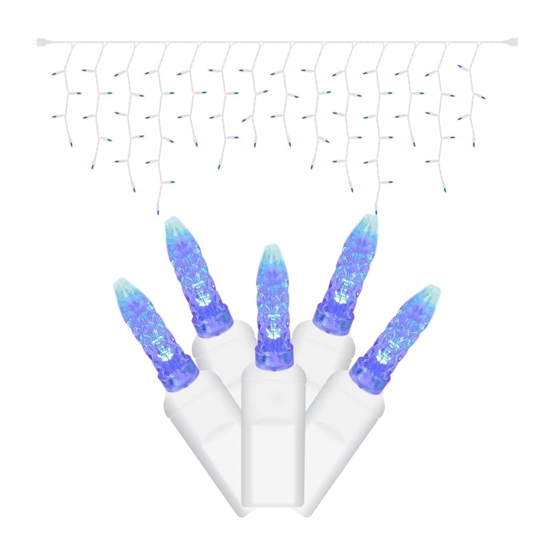 Vickerman 9' Color Box M5 Icicle Christmas Twinkle Light Set in Blue