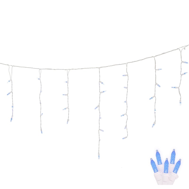 Vickerman 9' Color Box M5 Icicle Christmas Twinkle Light Set in Blue