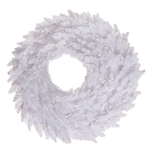 Vickerman 30&quot Plastic Fir Artificial Christmas Wreath in White