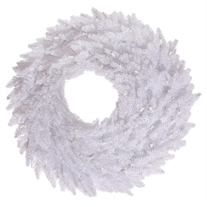 Vickerman 60&quot Plastic Fir Artificial Christmas Wreath in White