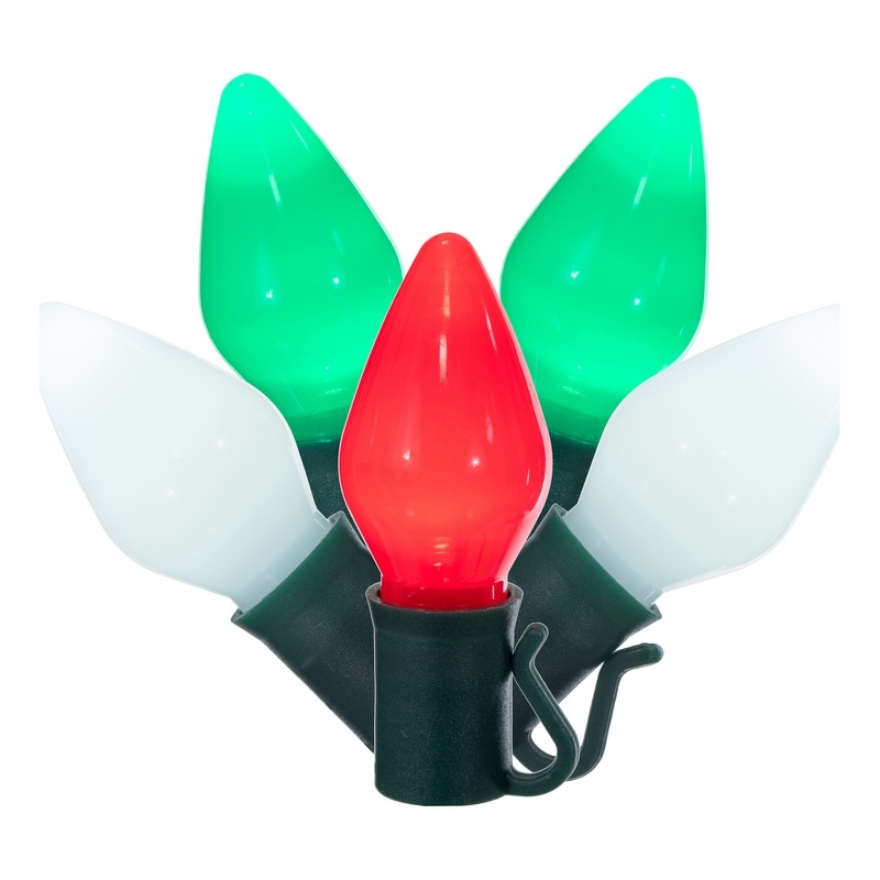 Vickerman 16' Color Box C7 LED Christmas Light Set in Red/White