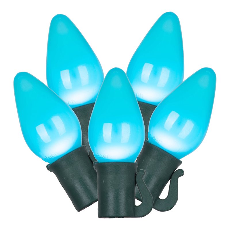 Vickerman 16' Color Box C7 LED Christmas Light Set in Teal Blue
