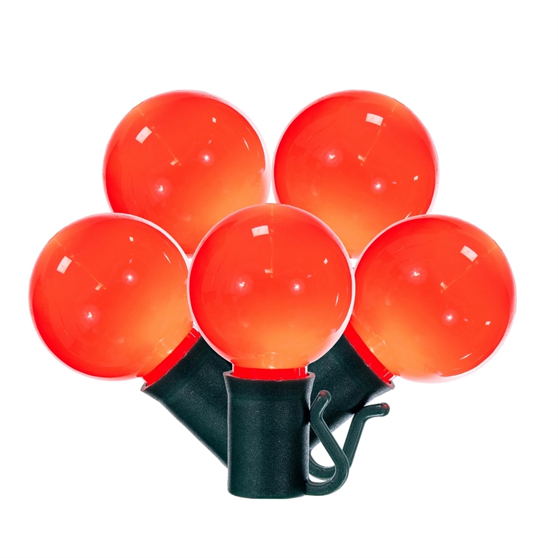Vickerman 16' Opaque Ceramic G30 LED Christmas Light Set in Red