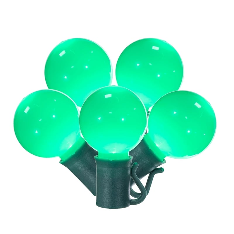 Vickerman 16' Opaque Ceramic G30 LED Christmas Light Set in Green