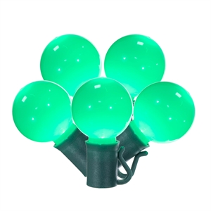 Vickerman 16' Opaque Ceramic G30 LED Christmas Light Set in Green