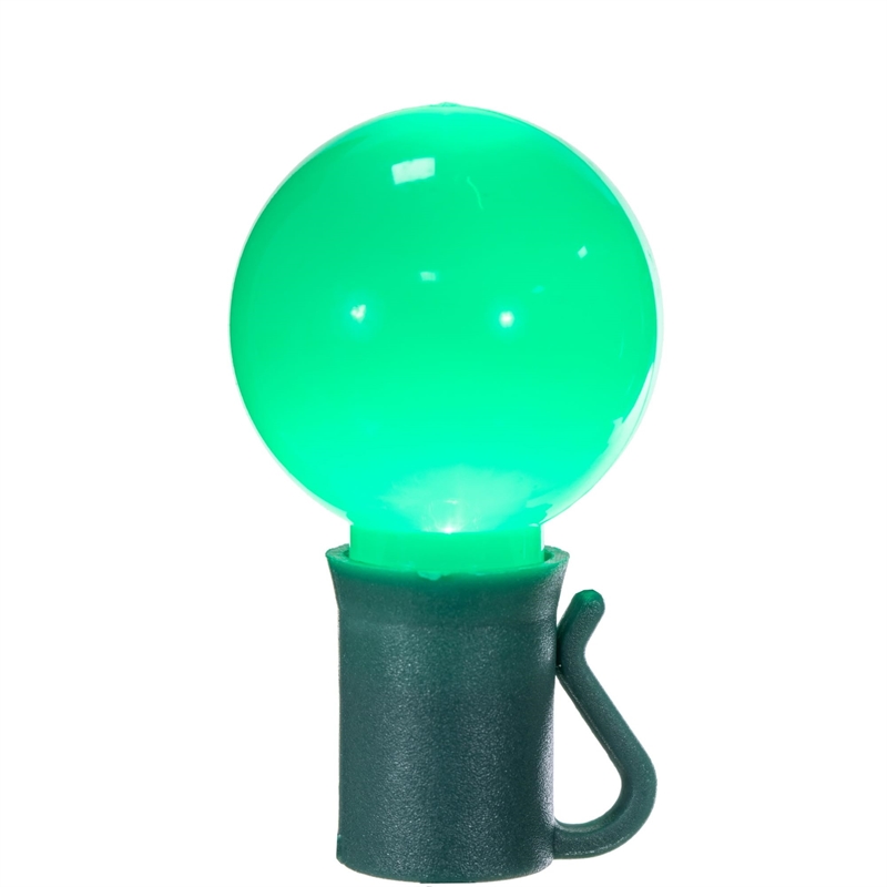 Vickerman 16' Opaque Ceramic G30 LED Christmas Light Set in Green