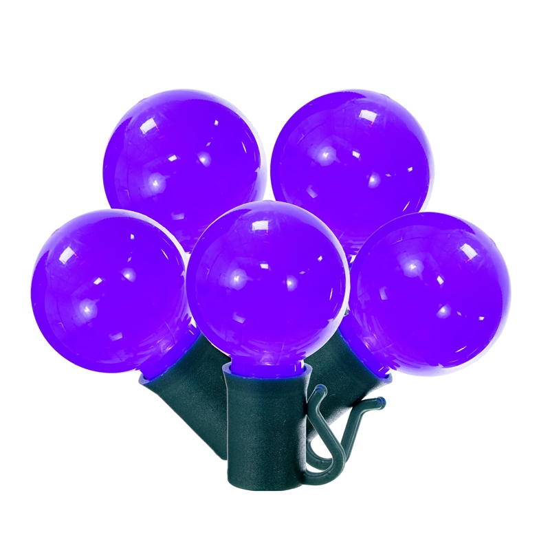 Vickerman 16' Opaque Ceramic G30 LED Christmas Light Set in Purple