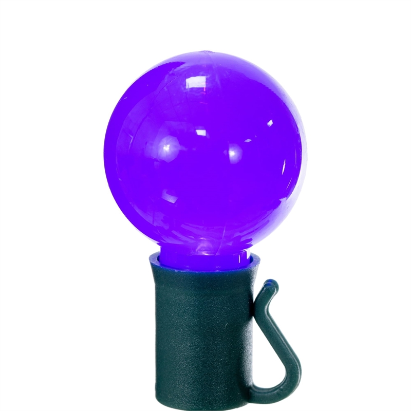 Vickerman 16' Opaque Ceramic G30 LED Christmas Light Set in Purple