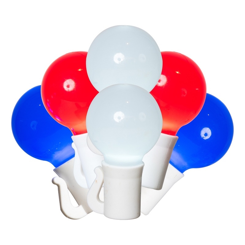 Vickerman 16' Opaque Ceramic G30 LED Christmas Light Set in Red/Blue