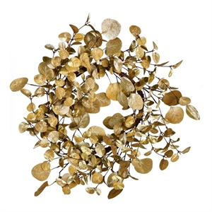 Vickerman 22&quot Fabric Eucalyptus Artificial Christmas Wreath in Gold