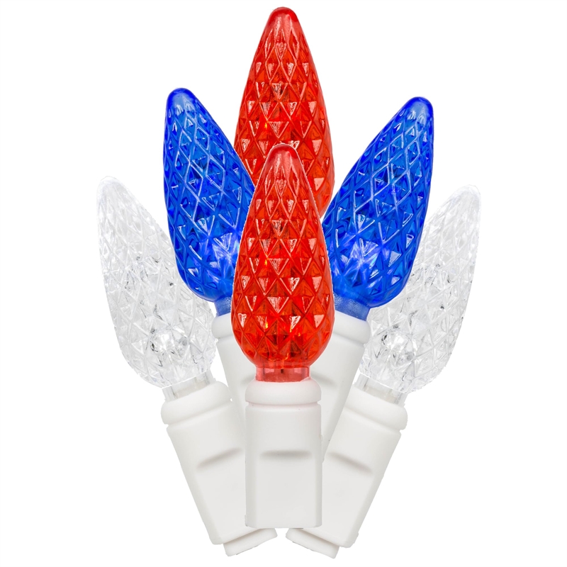 Vickerman 25' Color Box C6 LED Christmas Light Set in Red/White