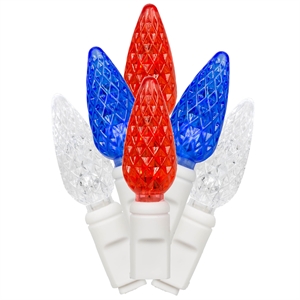 Vickerman 25' Color Box C6 LED Christmas Light Set in Red/White