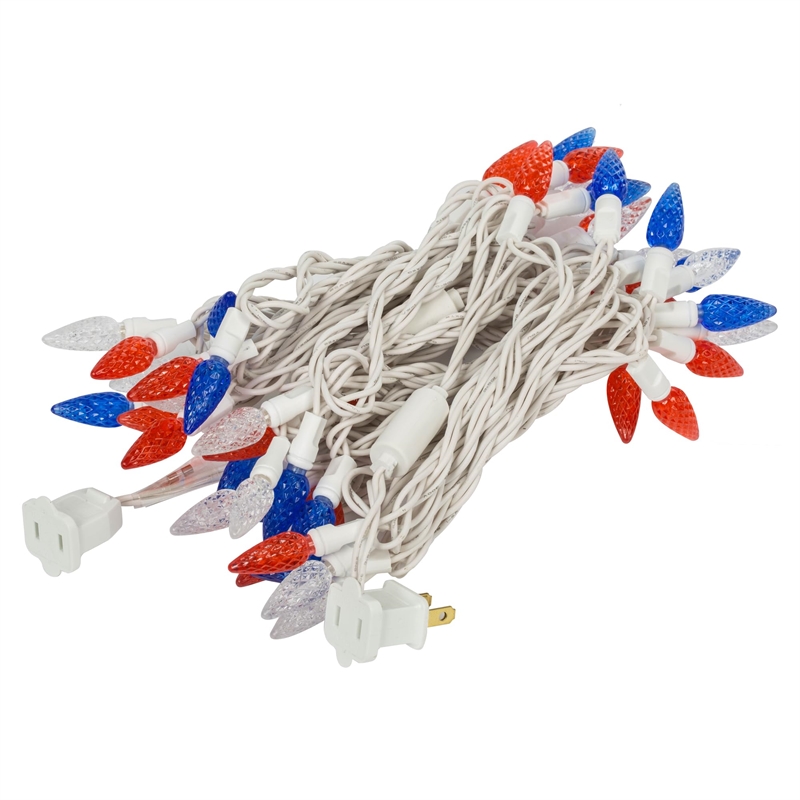 Vickerman 25' Color Box C6 LED Christmas Light Set in Red/White
