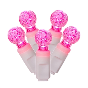 Vickerman 34' Color Box G12 Berry LED Christmas Light Set in Pink