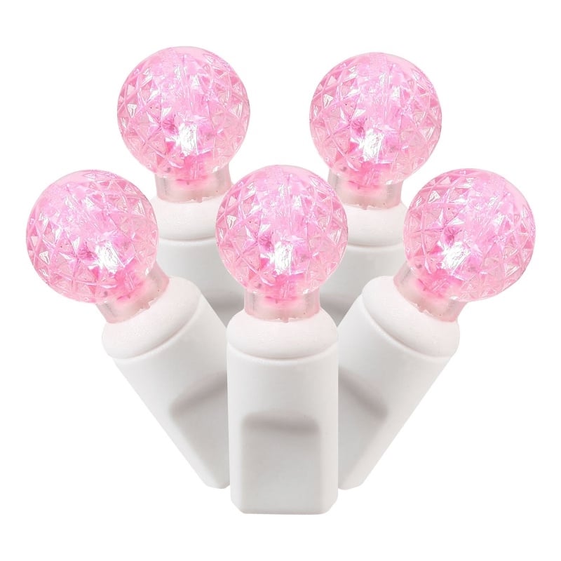 Vickerman 25' Color Box G12 Berry LED Christmas Light Set in Pink