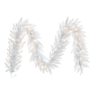 Vickerman 9'x14&quot Spruce LED Artificial Christmas Garland in Sparkle White