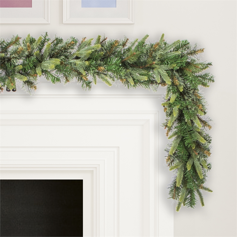 Vickerman 9' Plastic Cashmere Artificial Christmas Garland in Green