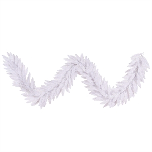 Vickerman 9' Plastic Fir Artificial Christmas Garland in White
