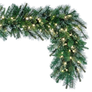Vickerman 300&quot Cashmere Dura-lit LED Artificial Christmas Garland in Green