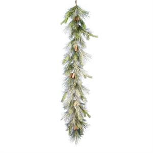 Vickerman 6'x15&quot Frosted Myers Pine Artificial Christmas Garland in Green