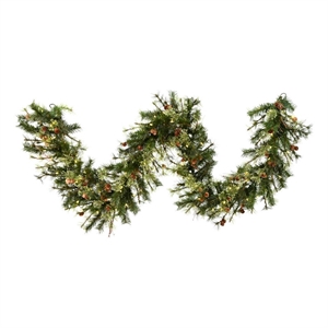 Vickerman 9'x16&quot Country Pine Dura-lit LED Artificial Christmas Garland in Green