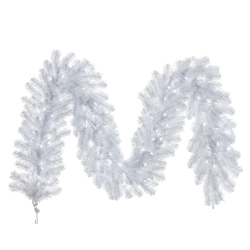 Vickerman 200 LED Lights Spruce Artificial Christmas Garland in Crystal White