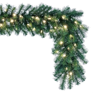 Vickerman 50'x14&quot Douglas Fir LED Lights Artificial Christmas Garland in Green