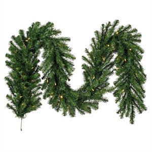 Vickerman 9'x16&quot Douglas Fir LED Lights Artificial Christmas Garland in Green