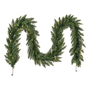Vickerman 50'x12&quot Camdon Fir LED Lights Artificial Christmas Garland in Green
