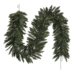 Vickerman 9'x16&quot Camdon Fir LED Lights Artificial Christmas Garland in Green