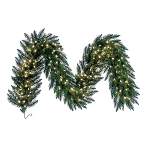 Vickerman 9'x20&quot Camdon Fir LED Lights Artificial Christmas Garland in Green