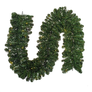 Vickerman 9'x14&quot Bangor Pine Dura-lit LED Artificial Christmas Garland in Green