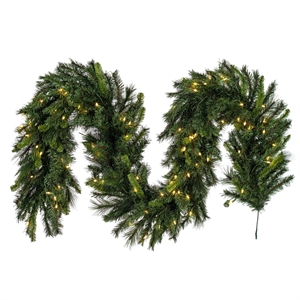 Vickerman 9'x18&quot Bangor Pine Dura-lit LED Artificial Christmas Garland in Green