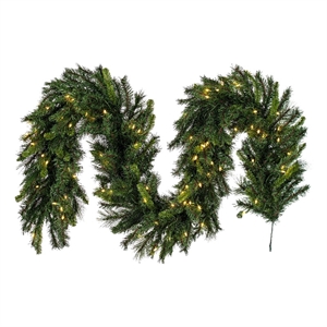 Vickerman 9'x18&quot Bangor Pine Dura-lit LED Artificial Christmas Garland in Green