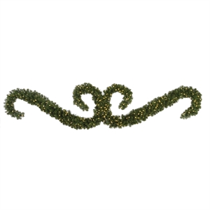 Vickerman 9' Teton Double &quotS&quot Festoon LED Artificial Christmas Garland in Green