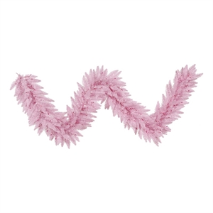 Vickerman 9' Plastic Fir Artificial Christmas Garland in Pink