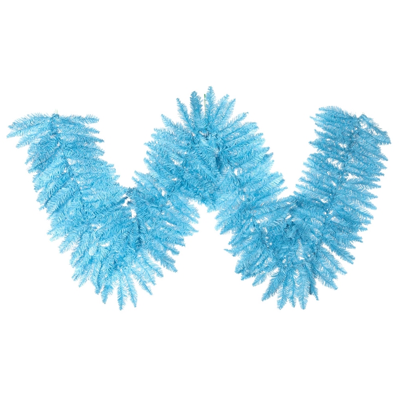 Vickerman 9' Plastic Fir Artificial Christmas Garland in Sky Blue