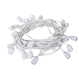 Vickerman Plastic 24 Medium Base E26 Socket Set with Wire in White