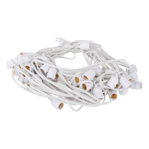 Vickerman Plastic 50 Medium Base E26 Socket Set with Wire in White