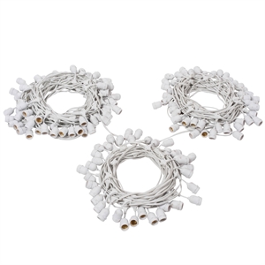 Vickerman Plastic 165 Medium Base E26 Socket Set with Wire in White