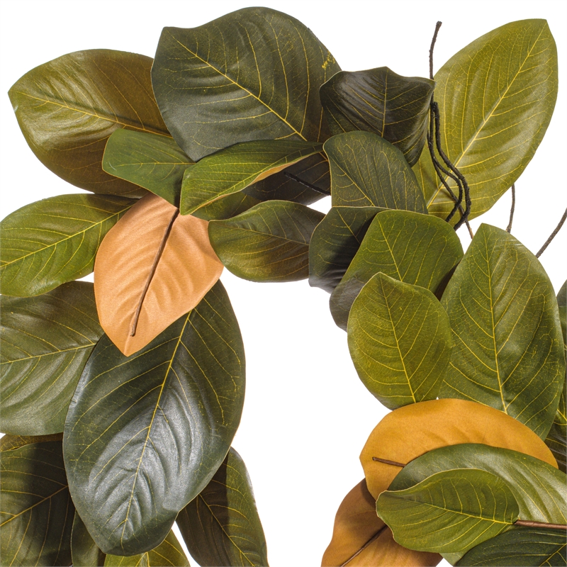 Vickerman 6' Fabric Artificial Magnolia Leaves Garland in Green