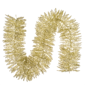 Vickerman 9' Plastic Artificial Christmas Garland in Champagne Gold