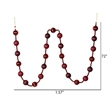 Vickerman 6' Plastic Stripe Ball Ornament Christmas Garland in Wine Red