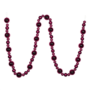 Vickerman 9' Plastic Assorted Christmas Ball Ornament Garland in Berry Red