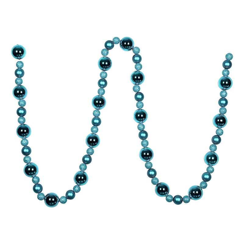 Vickerman 9' Plastic Assorted Christmas Ball Ornament Garland in Baby Blue