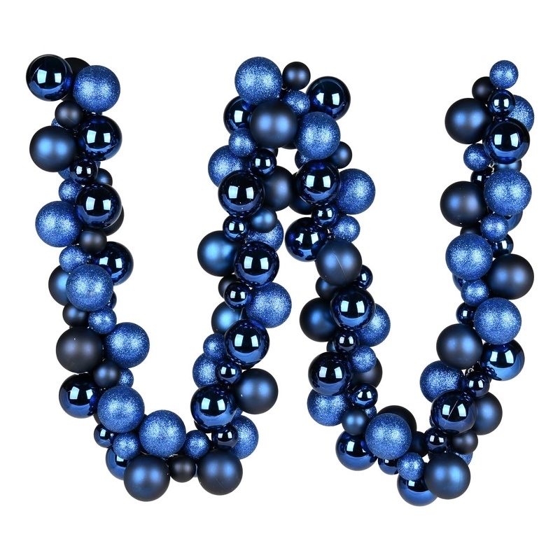 Vickerman 6' Plastic Assorted Ornament Ball Christmas Garland in Midnight Blue