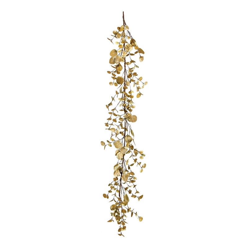 Vickerman 5' Fabric Eucalyptus Artificial Christmas Garland in Gold
