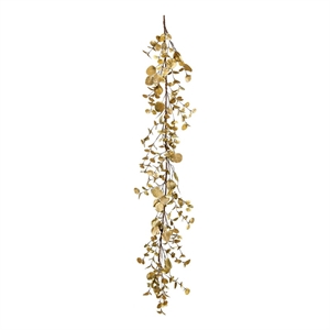 Vickerman 5' Fabric Eucalyptus Artificial Christmas Garland in Gold